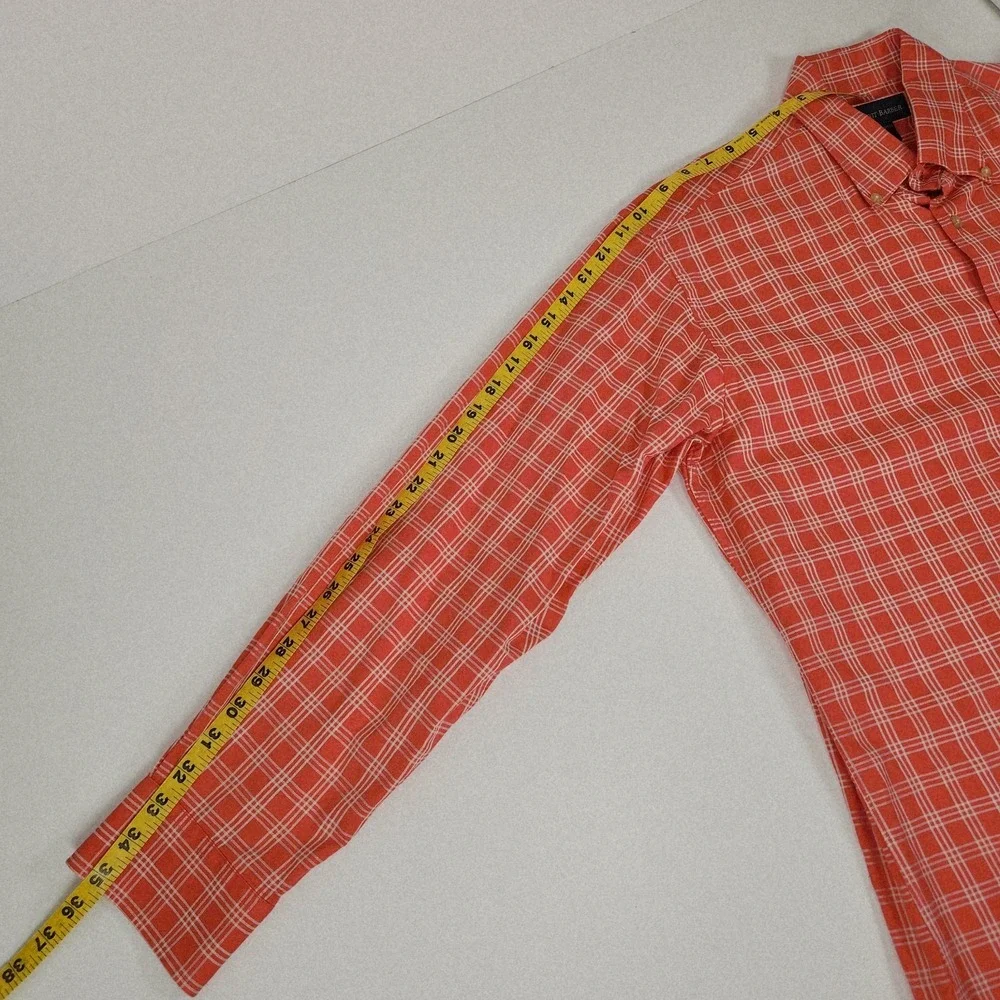 Scott Barber Shirt Mens Large Plaid 100% Cotton Long‎ Sleeve Button Casual